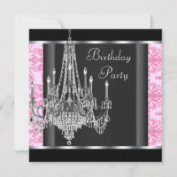 Lustre en damas rose noir pour fête d'anniversaire