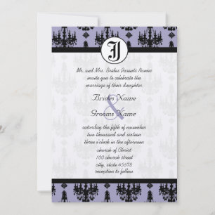 Invitation Lustre en Lavande avec Mariage Photo