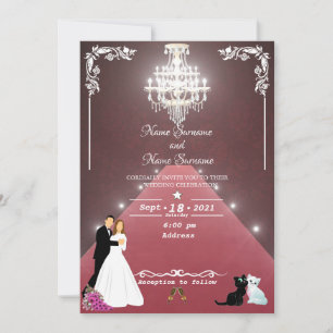 Invitation Lustre en moquette rouge