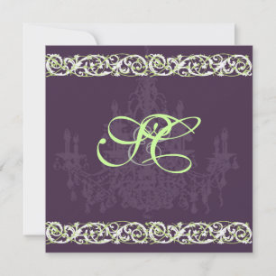 Invitation Lustre + fer forgé + vignes