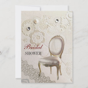 Invitation lustre girly Rococo paris douche nuptiale