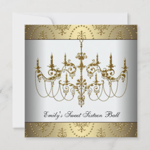 Invitation Lustre Or Classy Sweet sixteen Ball