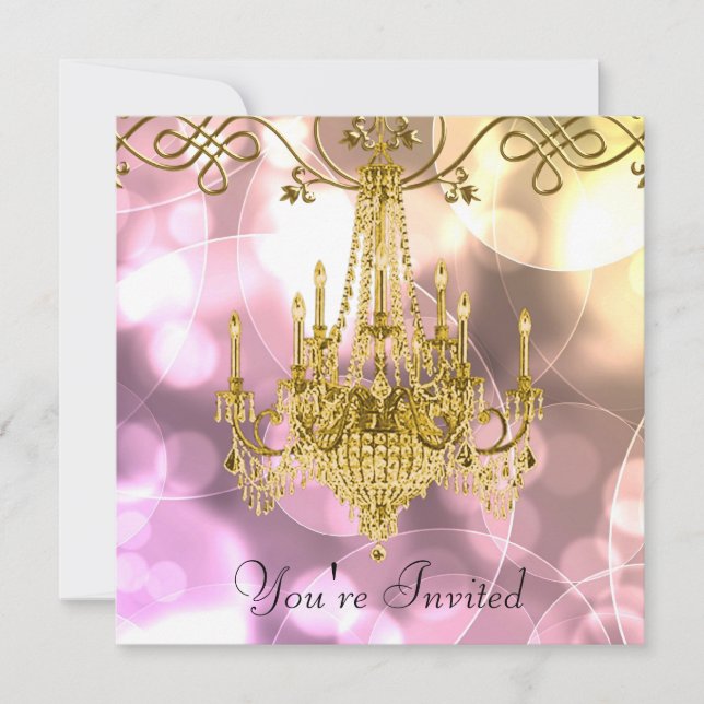 Invitation Lustre Rose Gold pour Fête de Toutes Occasions (Devant)