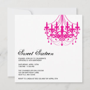 Invitation Lustre Rose Moderne Anniversaire Sweet Sixteen