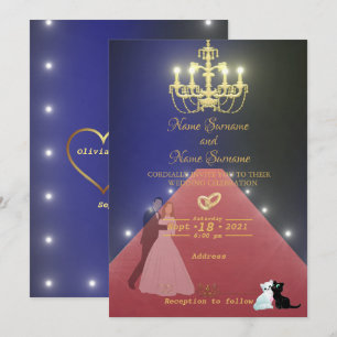 Invitation Lustre rouge moquette dorée