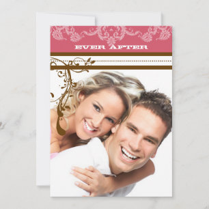 Invitation Lustre Vintage rose et chocolat Brown