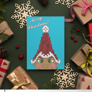 Invitation Lutin portant un chapeau de Père Noël au piment ro