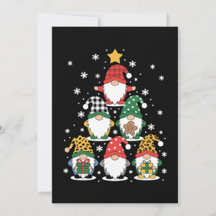 Invitation Lutins de Noël Empiler Arbre Xmas Flocon de Neige