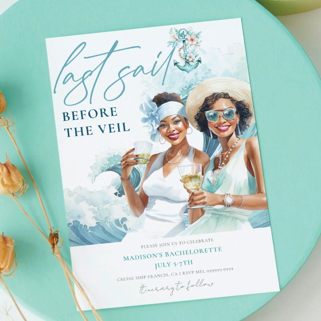 Invitation Lux Dernier Sail avant le Veil Cruise Bachelorette (Créateur téléchargé)