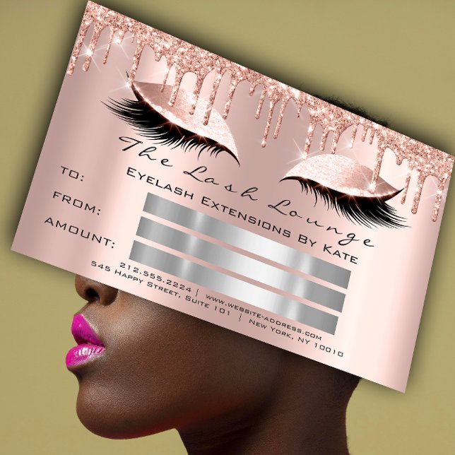 Invitation Lux Lashes Gris Spark Gold Maquillage certificat c (Lux Lashes Gray Spark Gold Makeup Certificate Gift Invitation )