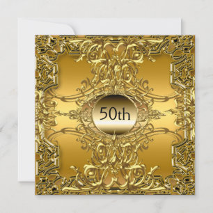 Invitation Luxe 50e Gold Anniversaire Gold