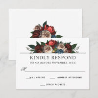 Luxe arrangement floral mariage réponse RSVP