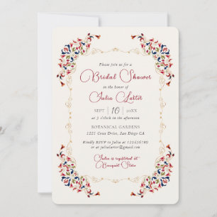 Invitation Luxe Botanique Floral Paisley Fête des mariées