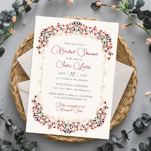 Invitation Luxe Botanique Floral Paisley Fête des mariées
