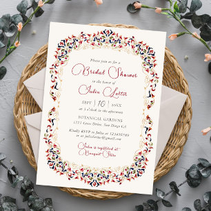 Invitation Luxe Botanique Floral Paisley Fête des mariées