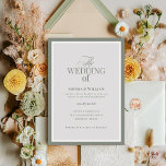Invitation Luxe classique | Élégant Mariage vert Sage<br><div class="desc">Ces invitations de mariage élégantes et luxueuses sont dotées d'une bordure verte sage et d'un design vert et blanc plus clair. Il y a un mélange de texte classique et de calligraphie moderne pour un design élégant et minimaliste parfait pour votre mariage intemporel et formel.</div>