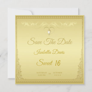 Invitation Luxe Elégant or orné coin frontière Invitati