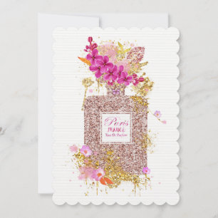 Invitation Luxe Elegant Parties scintillant Rose Parfum Invit