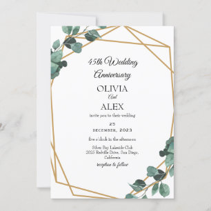 Invitation Luxe Émeraude Verdure Mariage Anniversaire