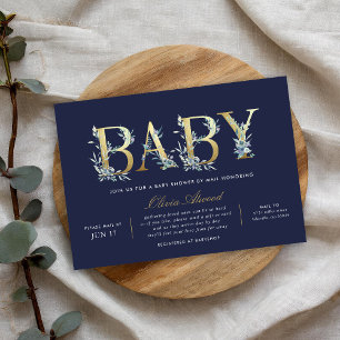 Invitation Luxe Floral Baby shower par la poste