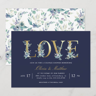Invitation Luxe Floral Couples Douche