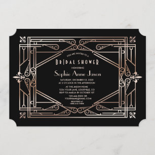 Invitation Luxe Gold Great Gatsby Fête des mariées Art Déco