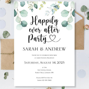 Invitation Luxe Joyeux Jour Après Mariage de fête Eucalyptus