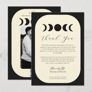 Invitation Luxe Lunaire Mariage à Phase de Lune Noir & Crème