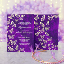 Luxe Purple et Gold Butterfly Quinceanera Party