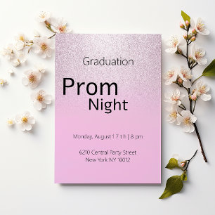 Invitation Luxe rose argent lilas dégradé Graduation Prom