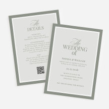 Luxe Sage Green avec RSVP QR Code | Mariage