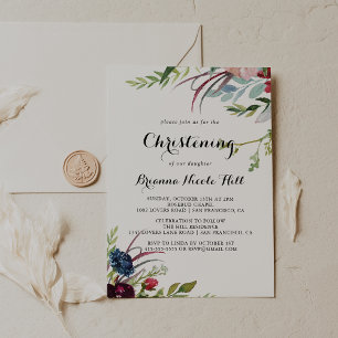 Invitation Luxe Whimsical Boho Floral Christening