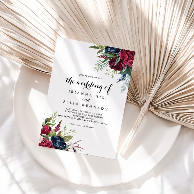 Invitation Luxe Whimsical Boho Floral Mariage (Créateur téléchargé)