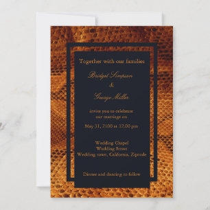 Invitation luxueux animal en peau de serpent sauvage mariage