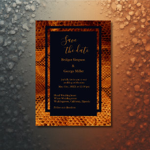 Invitation luxueux animal en peau de serpent sauvage mariage