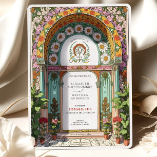 Invitation Luxueux Arc Floral Art Nouveau Mariage