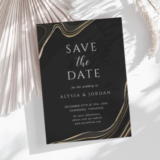 Invitation Luxueux arrière - plan en marbre noir avec doublur