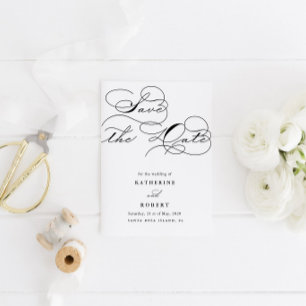 Invitation Luxueux budget de typographie Économisez la date