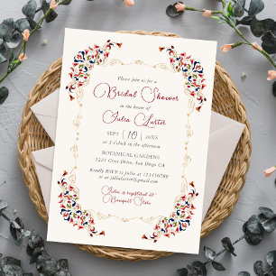 Invitation Luxueux floral botanique paisley douche de mariage