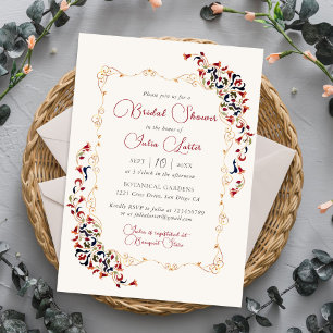 Invitation Luxueux floral botanique Paisley Shower de mariage