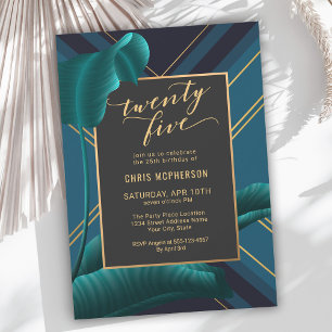 Invitation Luxueux Foliage Tropical 25e anniversaire