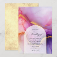Luxueux Mariage de couleur violet et d'encre or