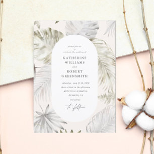 Invitation Luxueux Mariage de feuillage Tropical