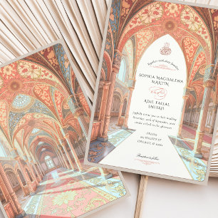 Invitation Luxueux Mariage islamique Mosquée Détails