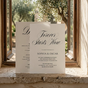 Invitation Luxueux Minimaliste Maintenant Commence Pour Toujo