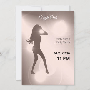 Invitation Luxueux Pinky brillant fille de danse Silhouette