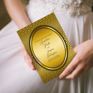 Invitation Luxueux Regal Oval Gold Frame Mariage