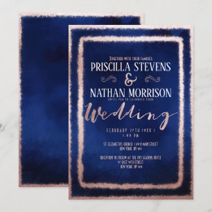 Invitation Luxueux Rose Parties scintillant or poussière Mari