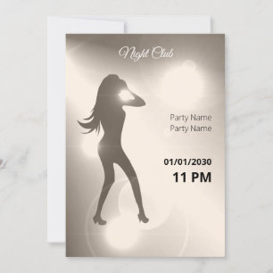 Invitation Luxueux Sandy brillant Danseuse fille Silhouette