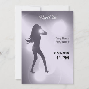 Invitation Luxueux Violet brillant fille de danse Silhouette